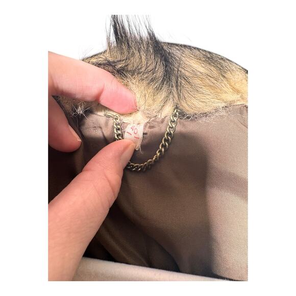 VTG REAL FOX FUR COAT WOMENS 40 brown beige Luxury mob wife - Picture 8 of 17